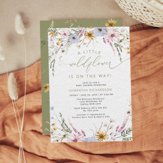 En liten Wildblommor Boho Baby Shower Inbjudningar (Skapare uppladdad)