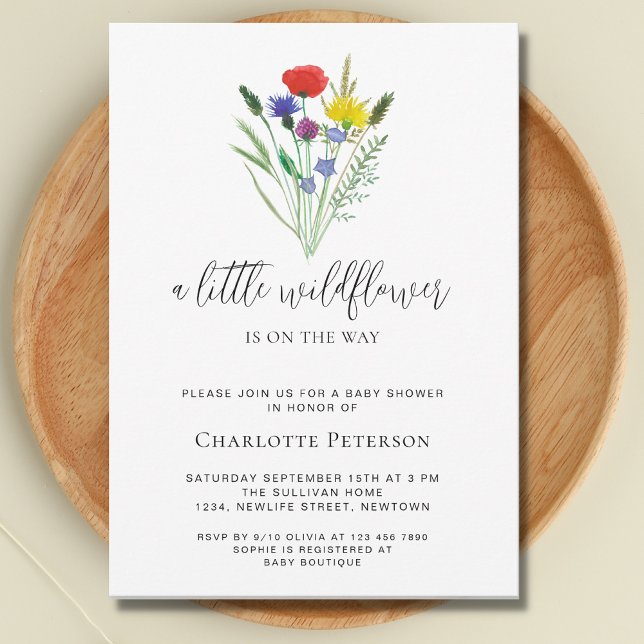 En liten Wildblommor Boho Baby Shower Inbjudningar (Skapare uppladdad)