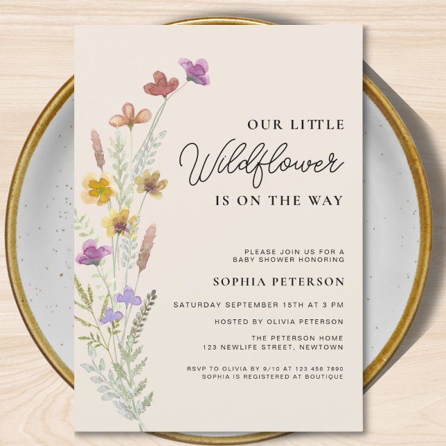 En liten Wildblommor Boho Baby Shower Inbjudningar (Skapare uppladdad)
