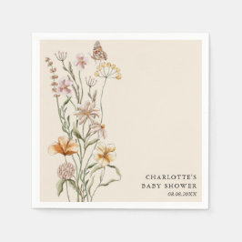 En liten Wildblommor Boho Baby Shower Pappersservett