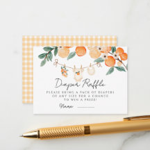 En Little Cutie Orange Gingham Citrus Baby Shower