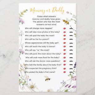 En Little honey Bee Wildblomma Mamma eller pappa