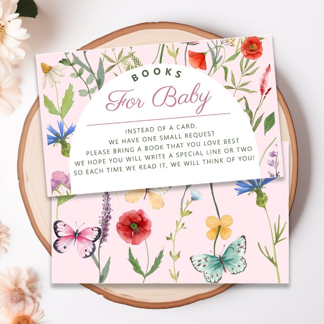 En Little WildblommGirl Bokar for Baby Shower Tilläggskort (A Little Wildflower Girl Books for Baby Shower Enclosure Card)