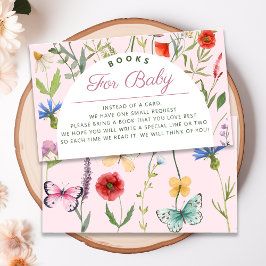 En Little WildblommGirl Bokar for Baby Shower Tilläggskort