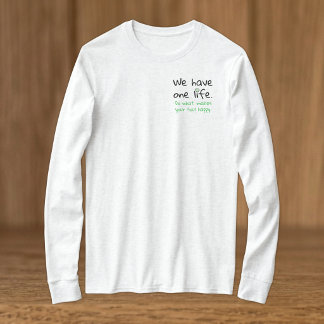 En liv positivitet svart grön t shirt