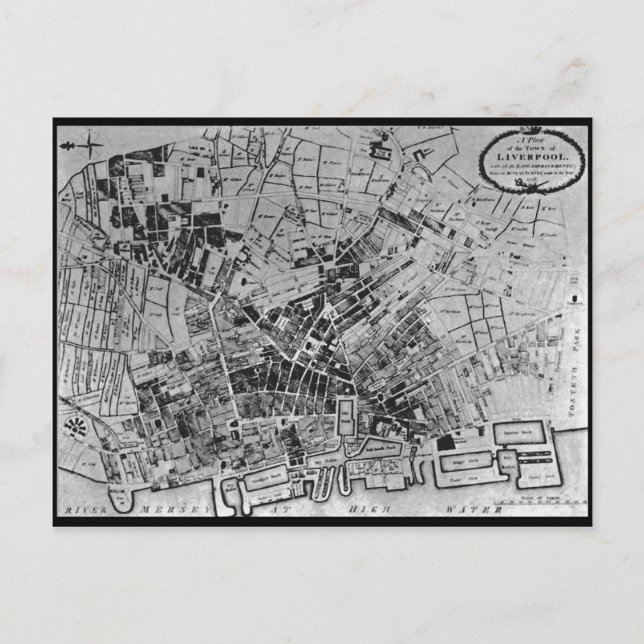 En Liverpoolplan från 1796 Vykort (Framsida)