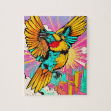 En livfull fågel som höjer högt