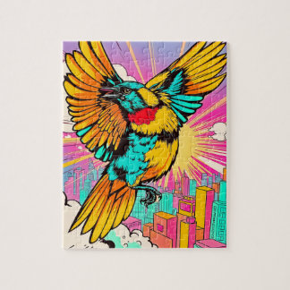 En livfull fågel som höjer högt pussel