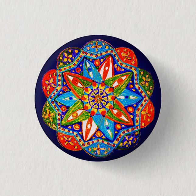 En livfull mandala  knapp (Framsida)