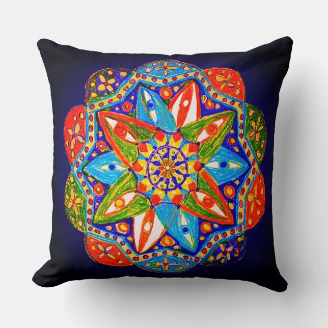 En livfull mandala kudde (Framsida)