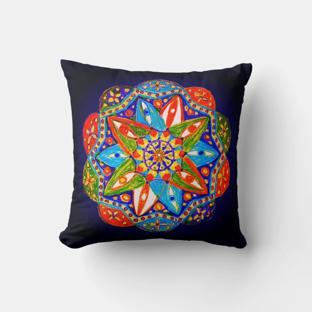 En livfull mandala kudde (Framsida)