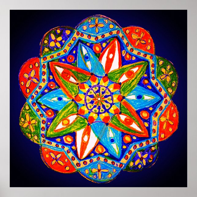 En livfull mandala  poster (Framsidan)