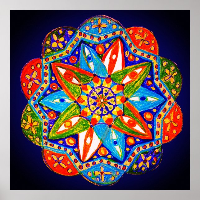 En livfull mandala poster (Framsidan)