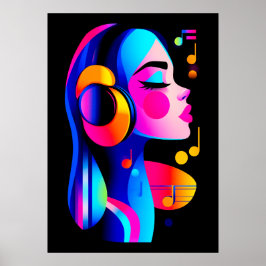 En livfull och färgrik profil av en person som bär poster