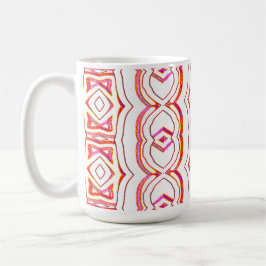 En livfull röd och vit sömlös mönsterdesign kaffemugg
