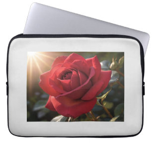 En livfull röd ros som symboliserar kärlek laptop fodral