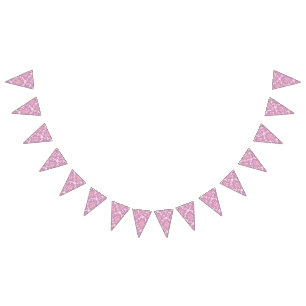 En livfull textildesign med en komplicerad form vimplar