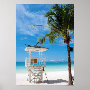 En livräddare postar den   vitstranden, Boracay Poster