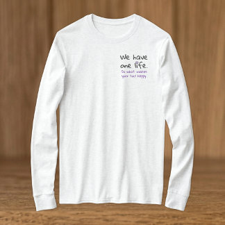 En livs positivitet svart lila t shirt