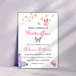 En livslängd för Butterflies Lila Möhippa Inbjudningar
