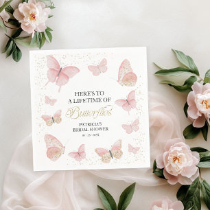 En livslängd för Butterflies Möhippa Rosa Guld Pappersservett