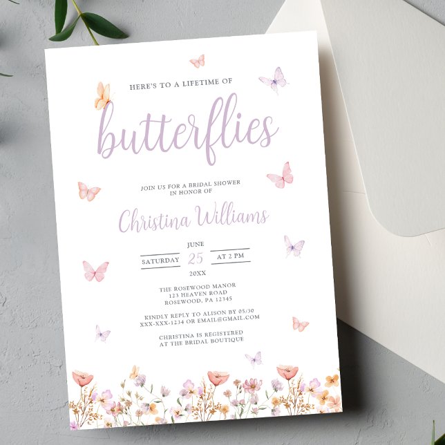 En livslängd för Möhippan Butterflies Inbjudningar (Skapare uppladdad)
