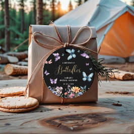 En livstid av fjärilar Bröllopsduschbord Gåvor Etiketter