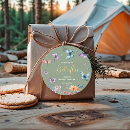 En livstid av fjärilar Bröllopsduschbord Gåvor Etiketter