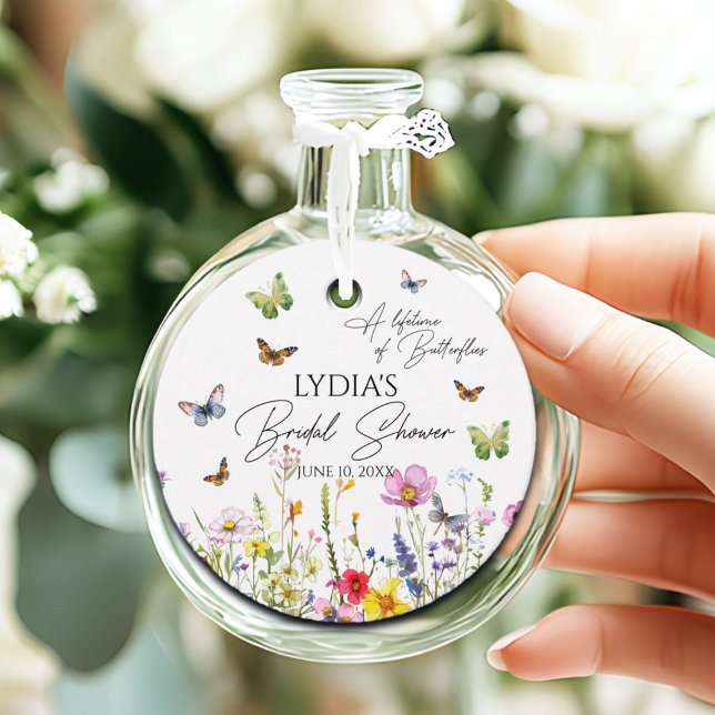 En Livstid av Fjärilar Wildflower Bröllopsdusch Gåvor Etiketter (Skapare uppladdad)