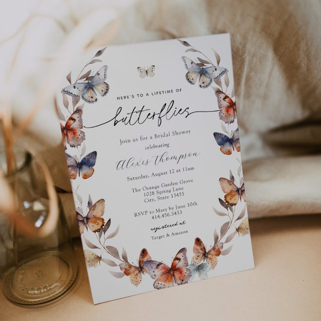 En livstid för Butterflies Boho-Möhippan Inbjudningar (Skapare uppladdad)