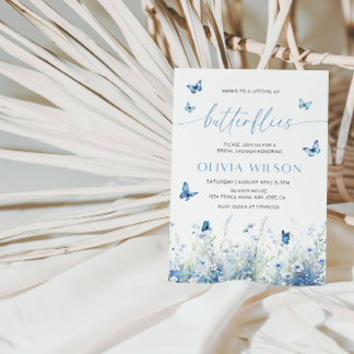 En livstid för Butterflies Möhippa Party Inbjudningar