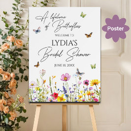 En livstid för Butterflies Wildbloms Möhippa Poster