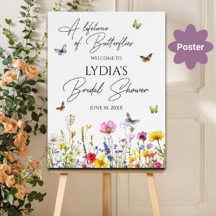 En livstid för Butterflies Wildbloms Möhippa Poster