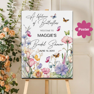 En livstid för Butterflies Wildbloms Möhippa Poster