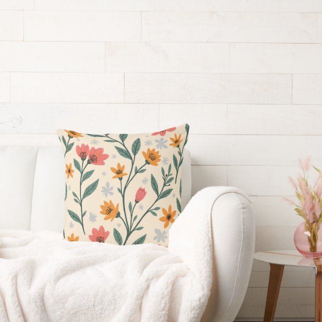 en ljus blomma kudde (Soffa)