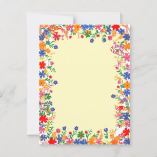 En ljus, färglös blommigt gräns vykort