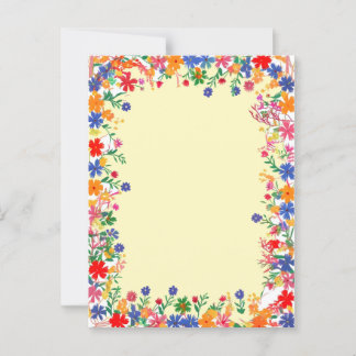 En ljus, färglös blommigt gräns vykort