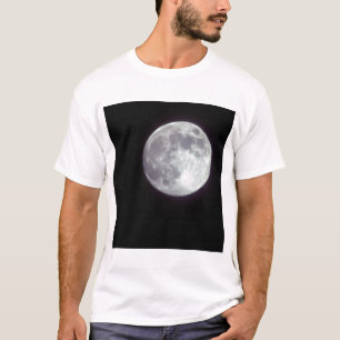 En ljus fullmåne på en svart natthimmel. t shirt