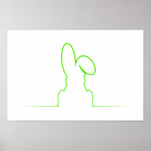 En ljust grönt hyres kontur poster