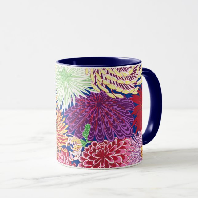 En lodrätt Philip Jacobs Fabric Chrysanthemum Mugg (Framsida höger)