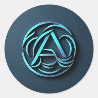 en logotyp Stickers Runt Klistermärke