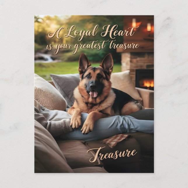 En lojal hjärtas höstliga tröst vykort (Framsida)