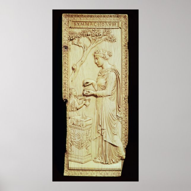 En löv i Symmachi Diptych Poster (Framsidan)