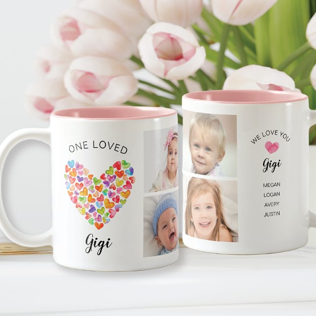 En Loved Gigi Four Photo Collage Två-Tonad Mugg (Skapare uppladdad)