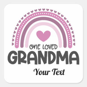 En Loved Grandma Rainbow Fyrkantigt Klistermärke