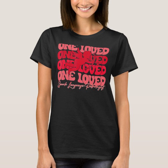 En Loved Tal språkpatolog Cupid Valent T Shirt (Framsida)