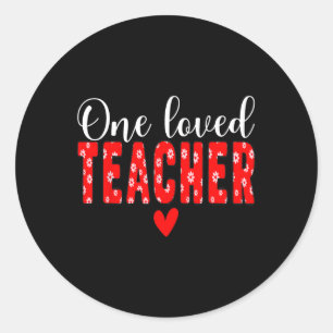 En Loved Teacher Flower Alla hjärtans dag Funn Runt Klistermärke