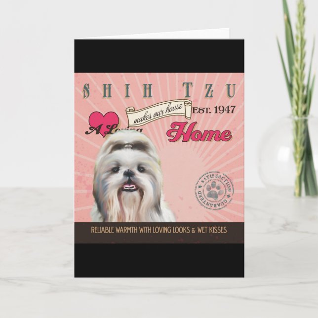 En Loving Shih Tzu gör vårt hus hemma Helgkort (Framsida)