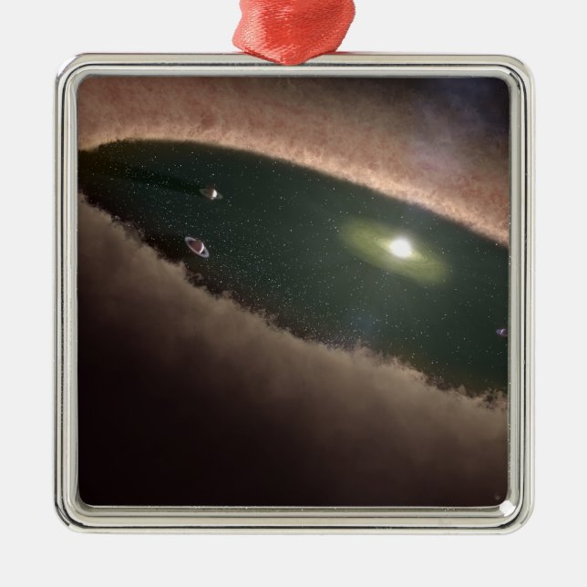 En lucka i en protoplanetär, eller planetbildande julgransprydnad metall (Framsidan)