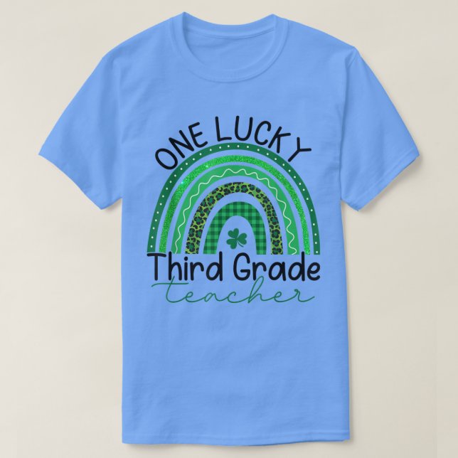 En lucky 3:e Klass Lärarexamen St patrick's day Te T Shirt (Design framsida)